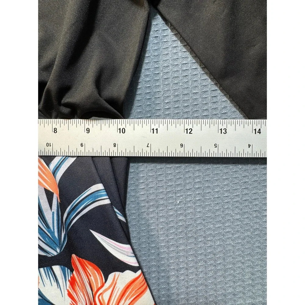 Tropical Floral Dress Girls 130  Black Orange
